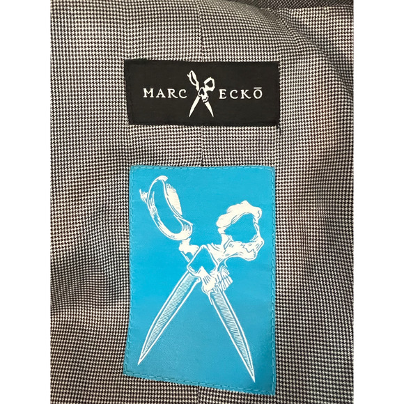 Marc Ecko Mens Suit Jacket Size 38L Gray Single Breasted Double Vent Pockets - Picture 2 of 9